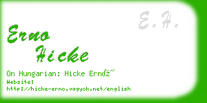 erno hicke business card